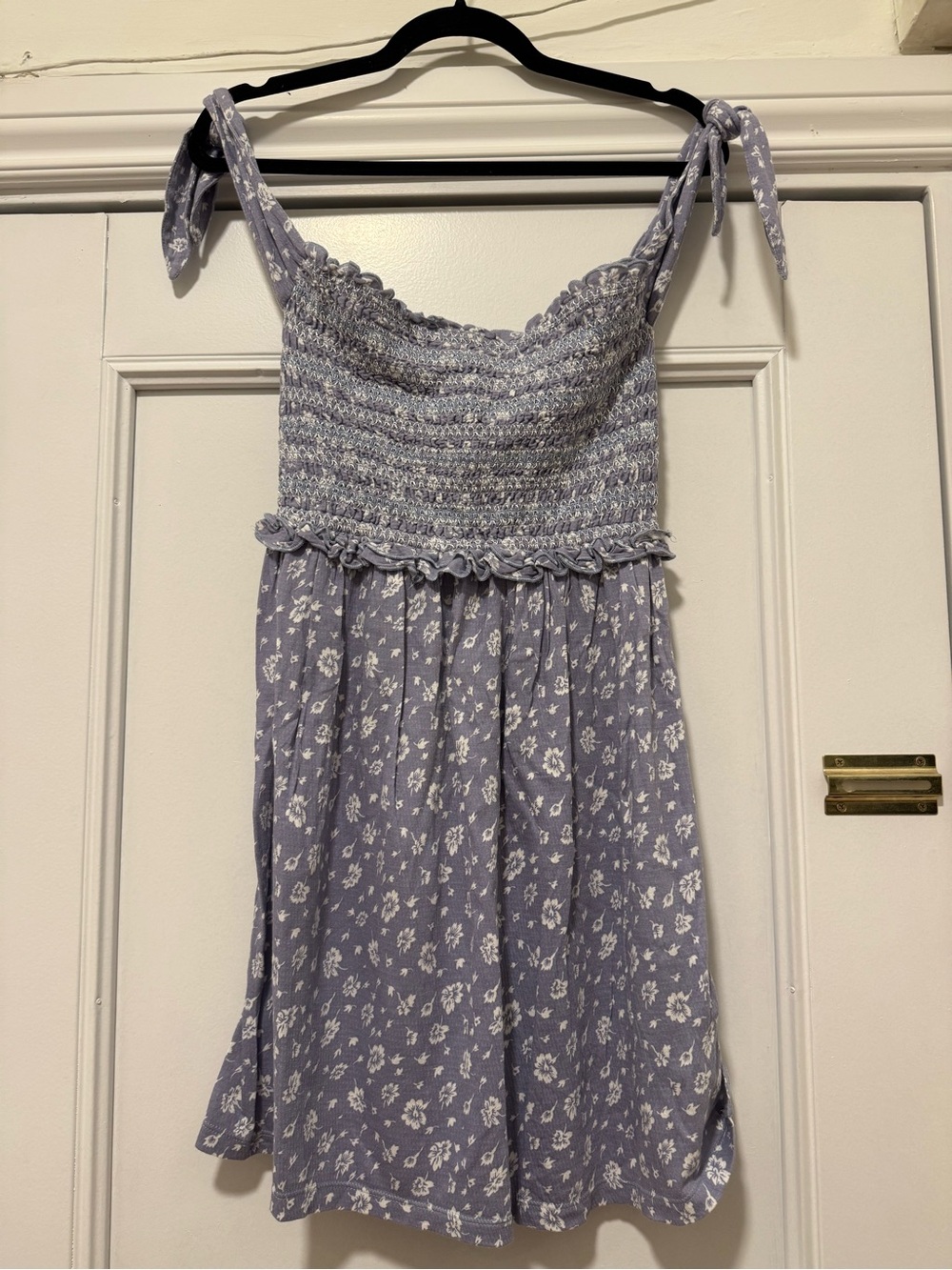 Topshop Floral Smocked Tie-Shoulder Dress